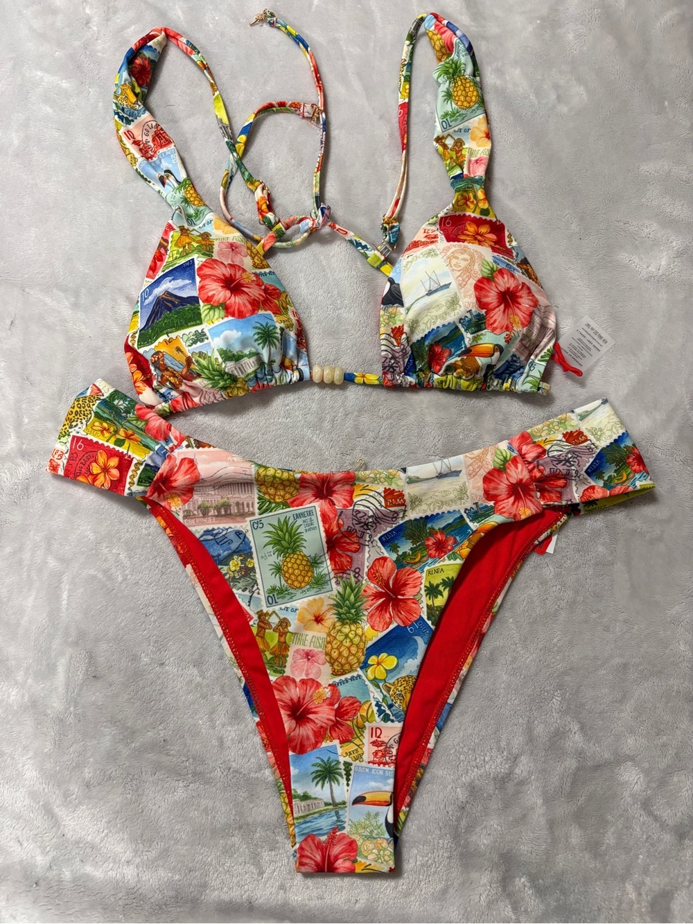 NWOT Escape to Paradise Tropical Triangle Bikini Size XLarge